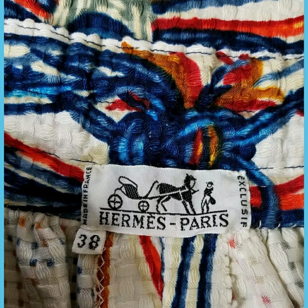 SOLD💞Vintage Hermes Paris Printed Full Maxi - Picture 8 of 8